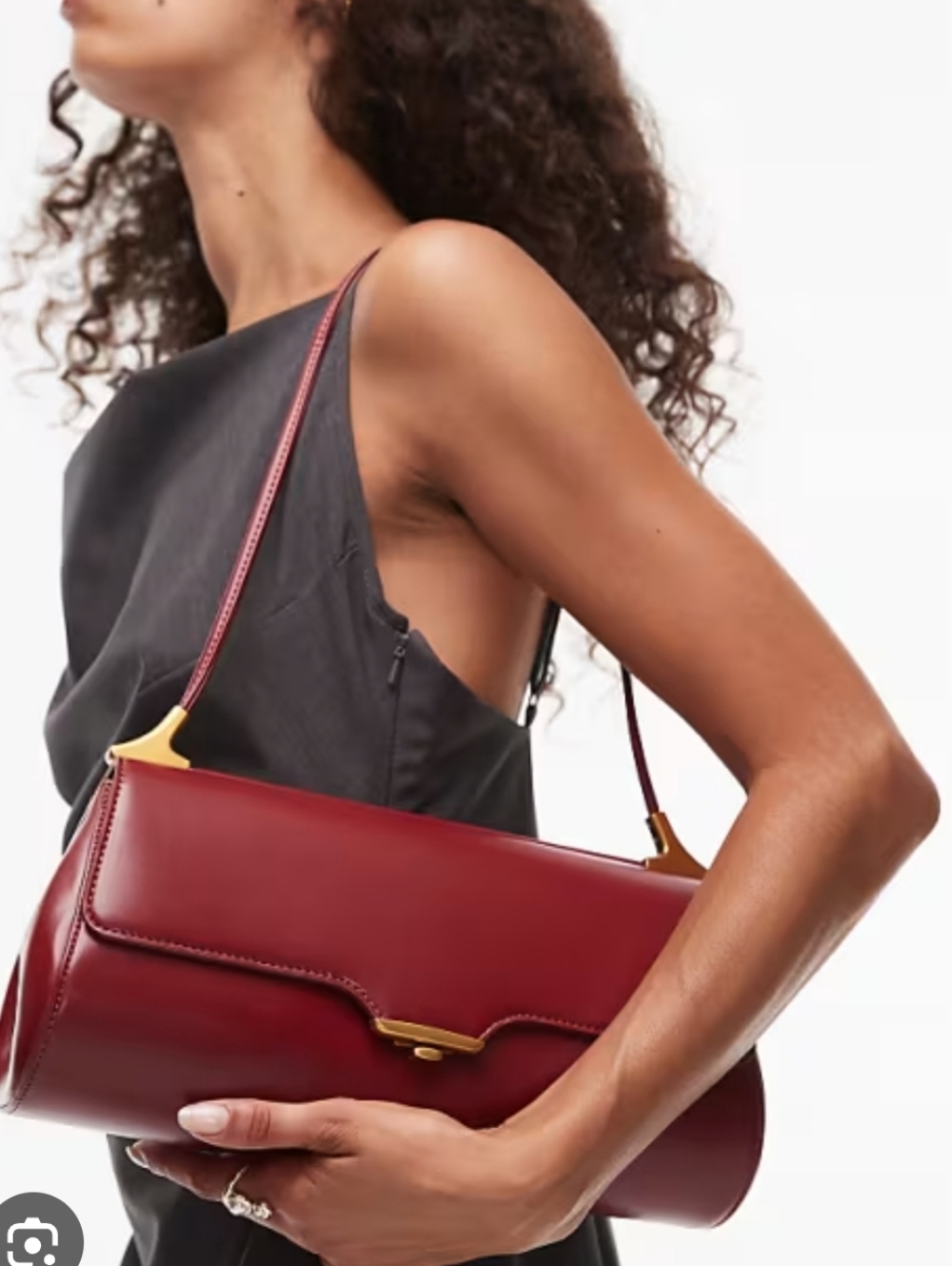 JW PEI ASOS Elegant Burgundy Baguette Shoulder Bag Designer Minimalist Women - Picture 9 of 9